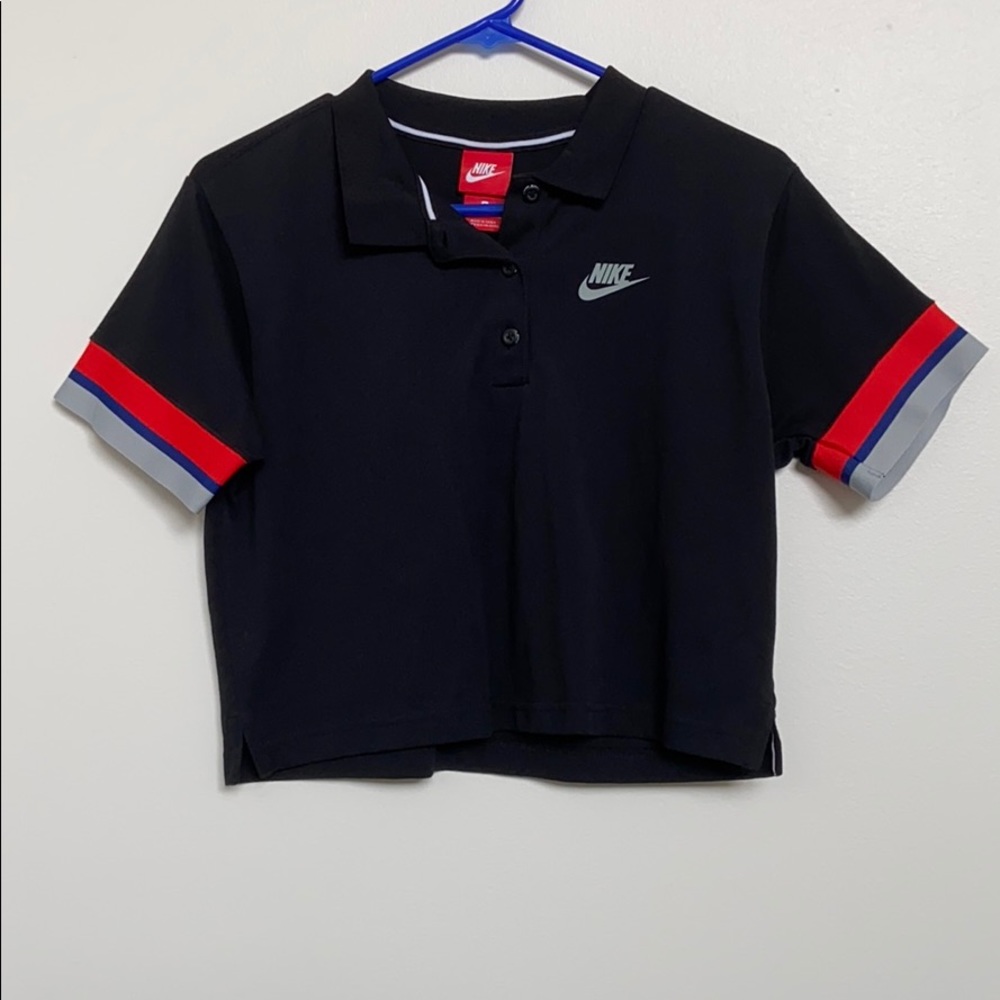 Nike crop collared button down